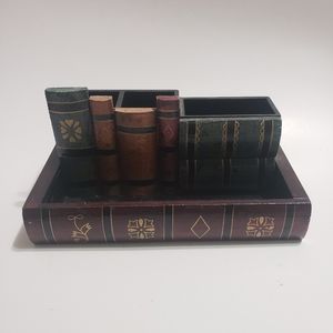 BOOKSHELF Stationary Organizer Pen Holder Bookend